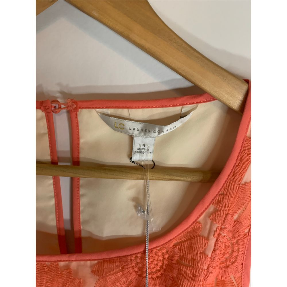 LC Lauren Conrad Sunflower Lace Overlay Fit & Flare Sleeveless Summer Dress sz4 - Picture 6 of 8